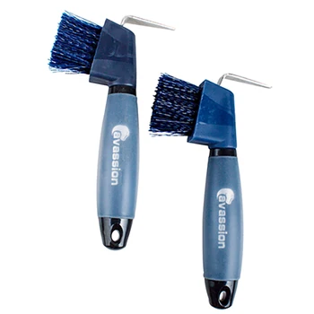 

Cavassion horseshoe hook silicone handle non-slip horseshoe hook with cleaning brush horse washing tool