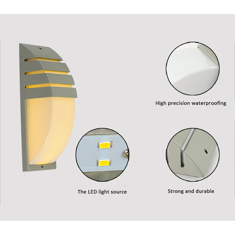 Открытый настенный светильник полукруглый водонепроницаемый современный алюминиевый 18 Вт Светодиодный светильник для сада двора фасадные бра для стены в гостинице