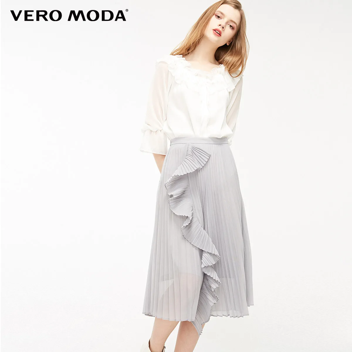 Vero Moda Женская плиссированная шифоновая юбка с оборками | 319116526