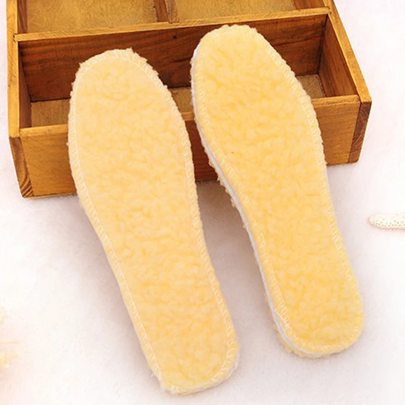 Зимние Стельки унисекс, сохраняющие тепло, удобные мягкие хлопчатобумажные стельки для мужчин и женщин, зимние ботинки, теплые стельки, обувь, размер 34-44 - Цвет: Цвет: желтый