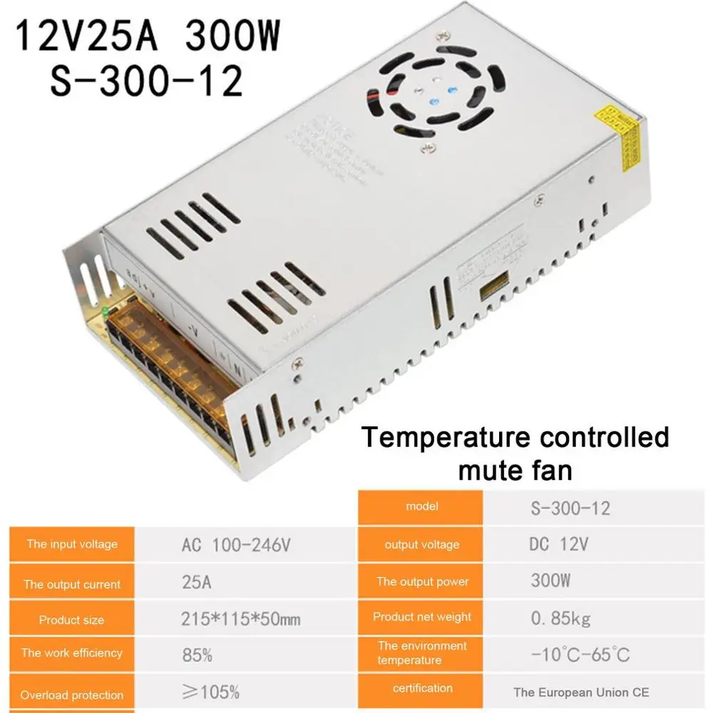DC 12V 25A 300W Переключение Питание DC12V 6A 8.5A 10A 12.5A 15A 16.5A 20A 25A 30A 33A 40A 60A AC 220V постоянного тока 12 вольт для детей возрастом от 12 V Светодиодные ленты - Цвет: DC 12V 25A 300W