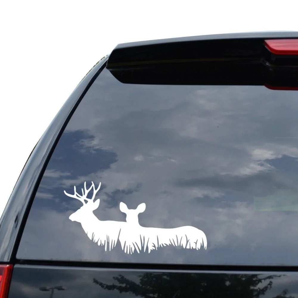 For Deer Family Buck Hunting Decal Sticker Car Truck Motorcycle Window  Laptop Wall Decor  Styling