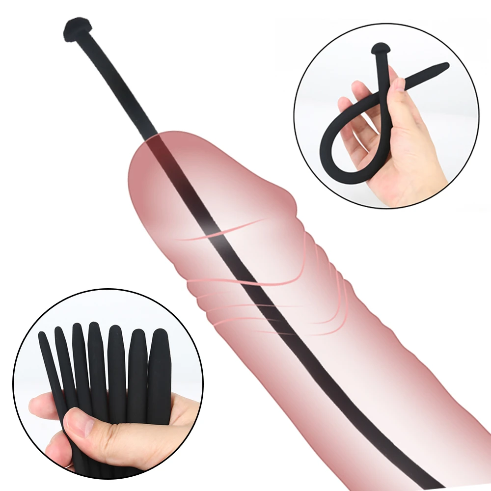 Dilatador de catéter uretral de silicona para Juguetes sexuales para adultos, estimulador de uretra Gay, con sonido, enchufe para pene|Juguete retrasar la eyaculación| - AliExpress