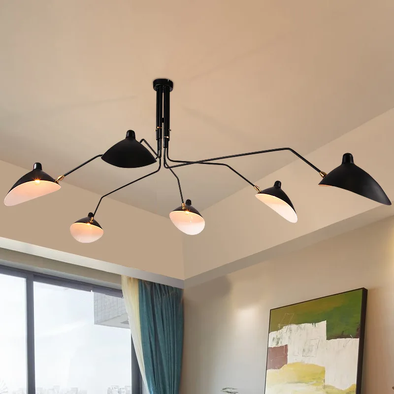 

Serge Mouille Chandelier cafe decoration nordic replica country spider led lampr industrial Loft dining room hanging light