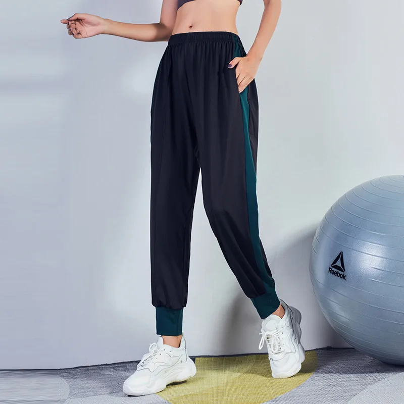 

High-waisted Athletic Pants WOMEN'S Pants Elasticity Running Quick Drying Pants Autumn Thin Capri Pants Yoga Pants Loose-Fit Fit