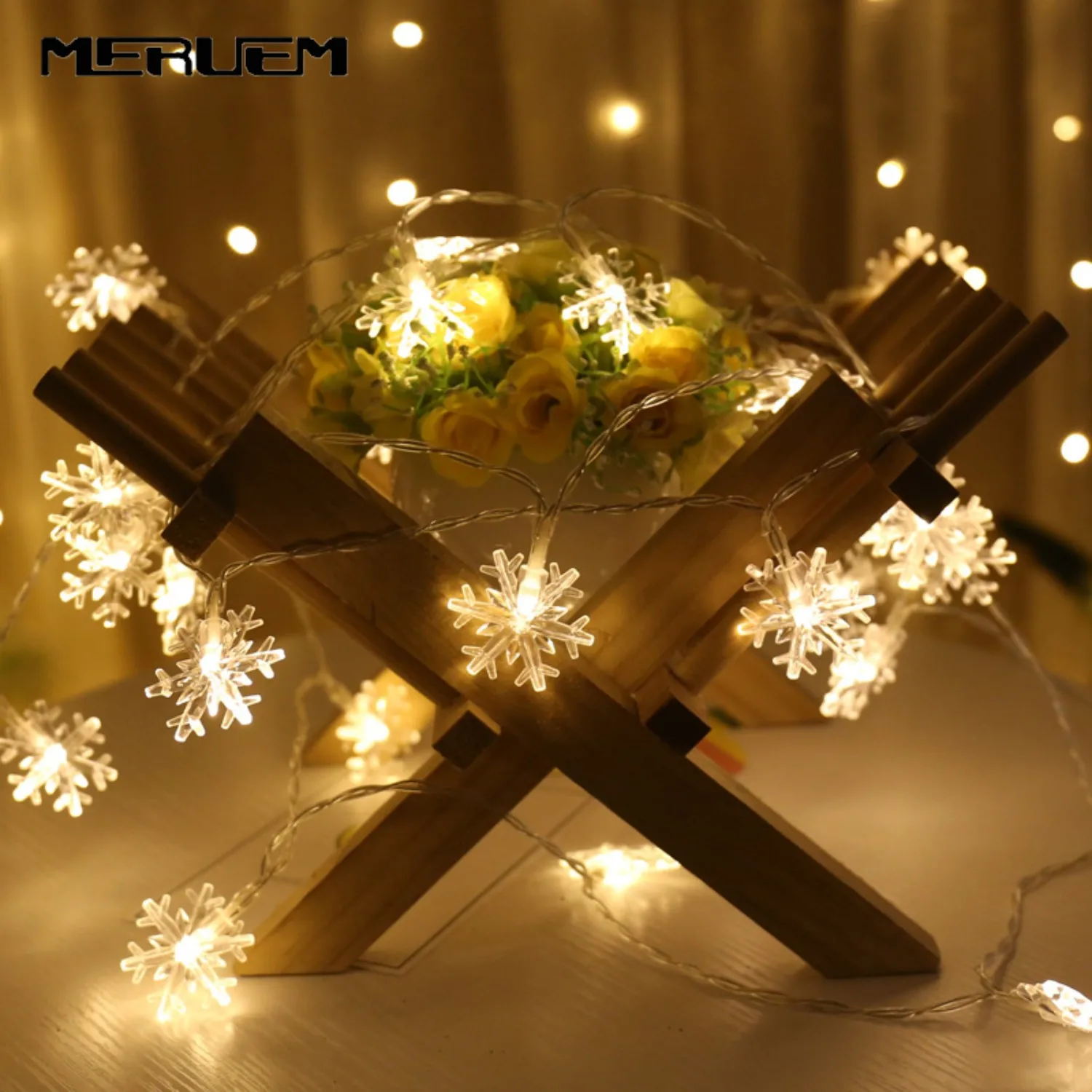 

Christmas Tree Snow Flakes LED String Fairy Light Xmas Party Home Wedding Garden Garland Christmas Led Party Supplies Lights