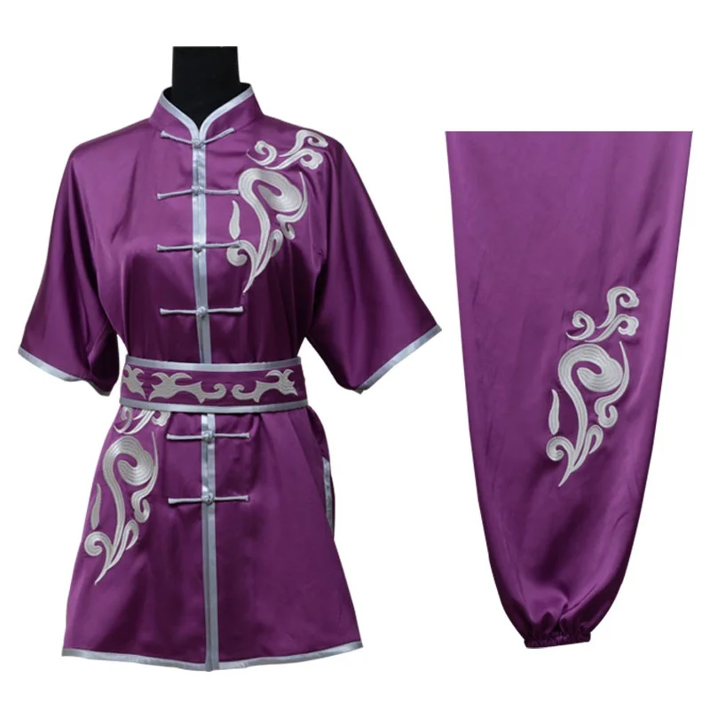 2021 Wushu одежда костюм с коротким рукавом кунг-фу Униформа боевые искусства