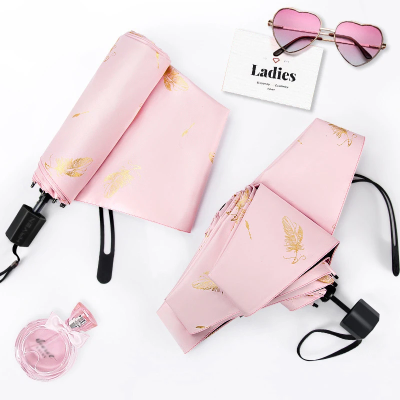 

Lydia Black Coating Umbrella Sun And Rain Protection Anti-UV Ultra Light MiniFemale Non Automatic Folding Umbrellas