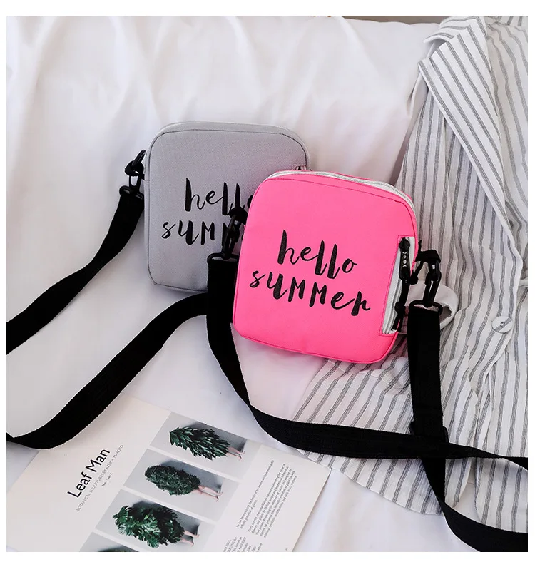 Summer New Style Canvas Bag Women's Versatile Single-shoulder Crossbody Bag Sesame Street Phone Bag Customizable Logo