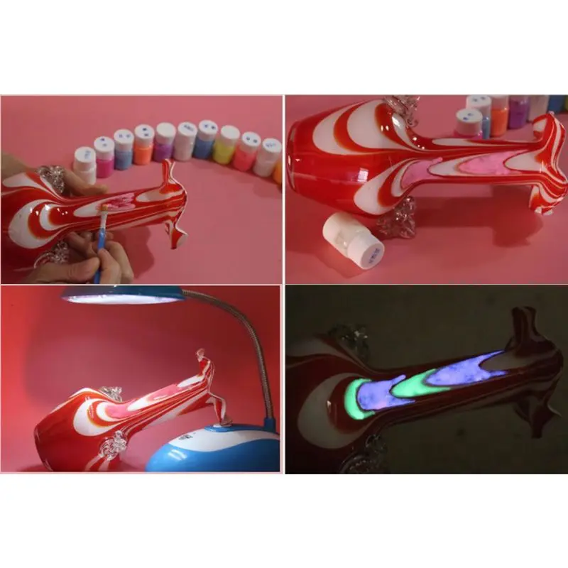 

12 Pcs/set DIY Water-based Luminous Paint Fluorescent Coating Ultra-high Brightness Liquid Pigment for Body Paint 634D