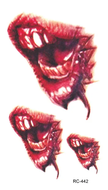 1pc Defense Tactical Tattoo Horrible Zombie Scars Tattoos Halloween Horror 3D Really Blood Injury Sticker Fake Scab Blood Makeup - Цвет: Синий