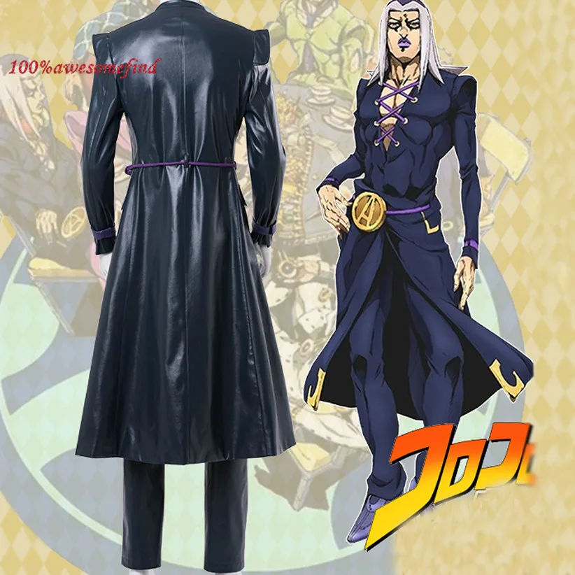 JoJo Jojo невероятное приключение Золотой ветер Сьерра-Леоне Abbacchio костюм на Хэллоуин костюм Для мужчин взрослых женская куртка из искусственной кожи костюм пальто