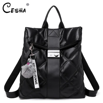 

Fashion Diamond Lattice Pattern Women Backpack High Quality PU Leather Female Backpack Pretty Style Girls School Backpack Sac