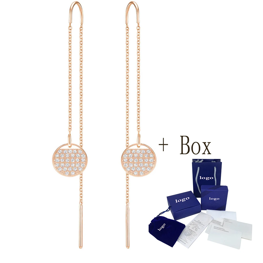 SWA модные новые высококачественные оригинальные круглые серьги с ракеткой 5253285 5273013 5347293 отправить Леди романтический подарок на праздник