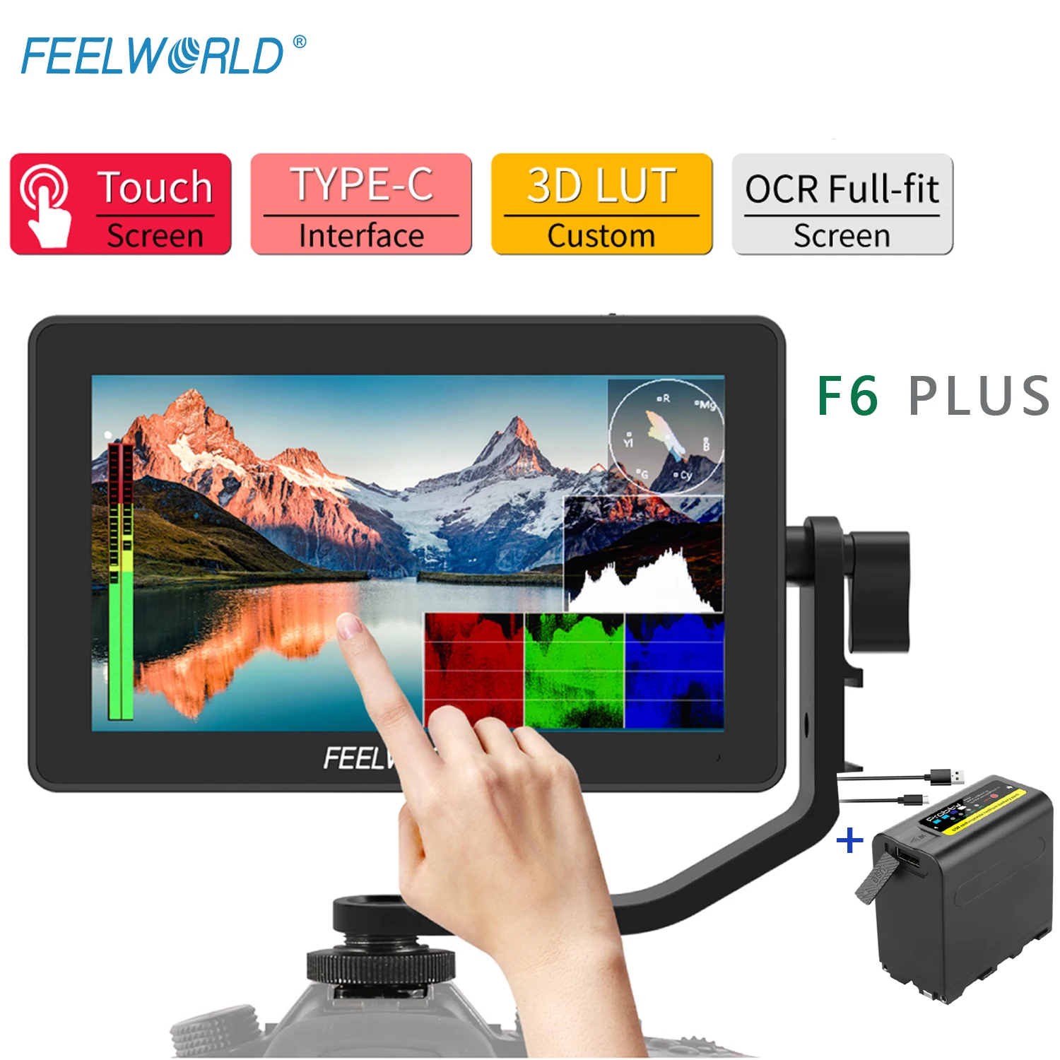 FEELWORLD F6 плюс 5 дюйма для цифрового однообъективного зеркального фотоаппарата