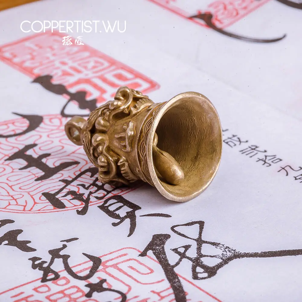 COPPERTIST.WU Бронзовый Лев Tinkle колочик брелок Подвески Брелок для ключей ручной