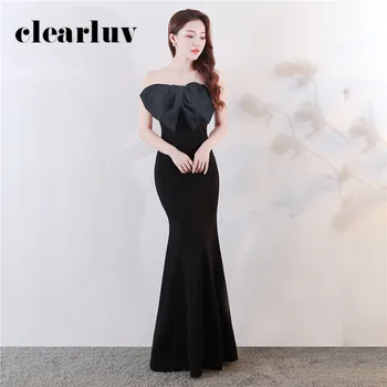 

Evening Gown Black Bow Elegant Mermaid Dress DX397-5 2020 Sexy Strapless Backless Robe De Soiree Plus Size Long Dresses Evening