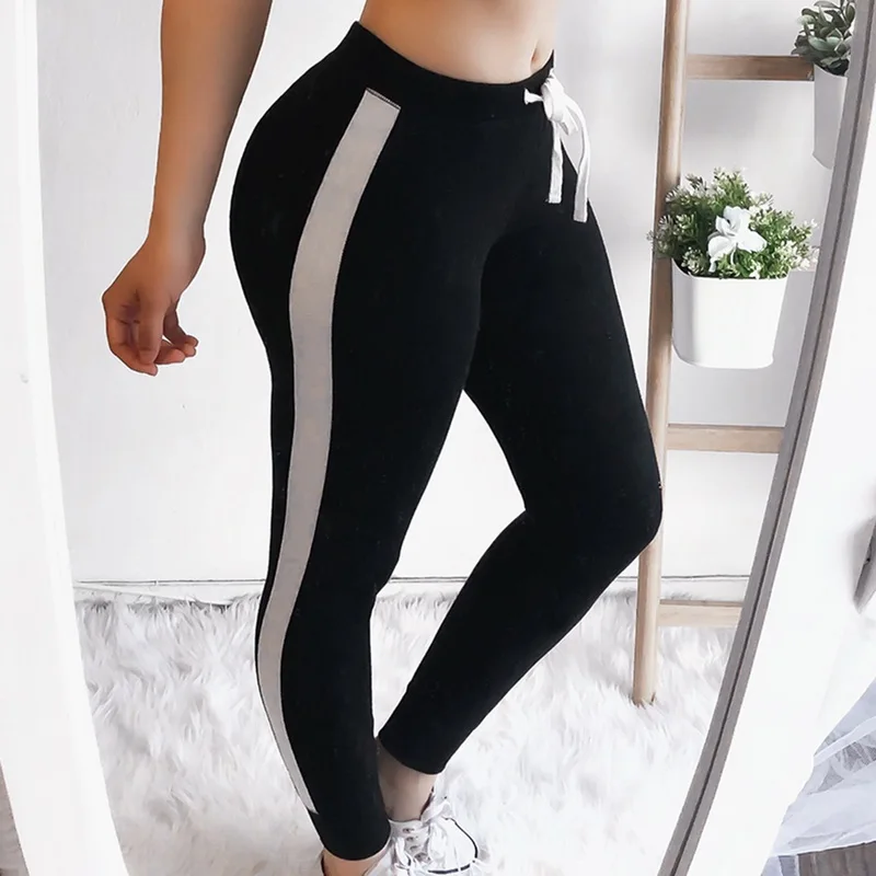 

Summer Thin Women Harem Pant Fitness Sport Gym Jogger Trousers Skinny Stretchy Sweatpants Mujer Sexy Push Up Pencil Pants Stripe
