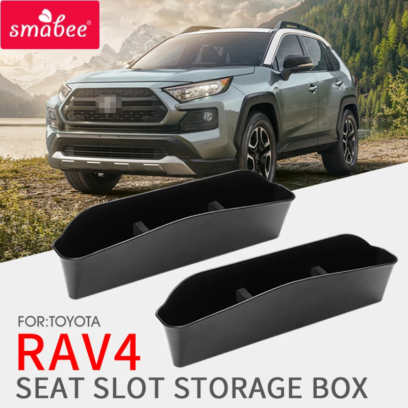 SMABEE Seat Slot Storage Box / Bag For TOYOTA RAV4 2016~2019 Seat Atorage Box Car Seat gap storage box ABS Interior Accessories