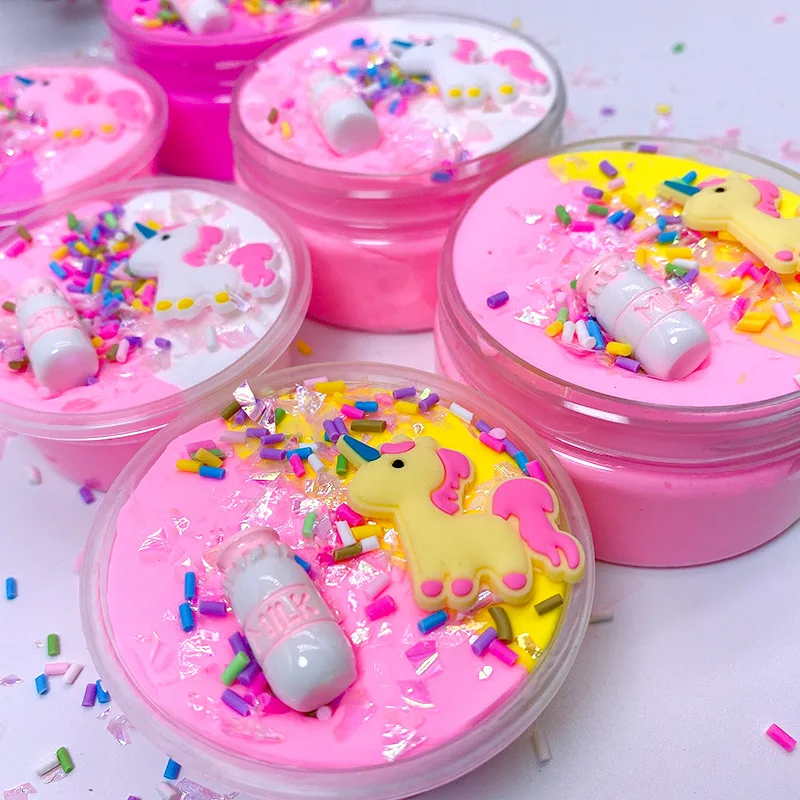 

60ml Unicorn Puff Fluffy Cloud Slime Clay Glue Colorful Modeling Polymer Accessories Sand Plasticine Charms Kit For Children Toy