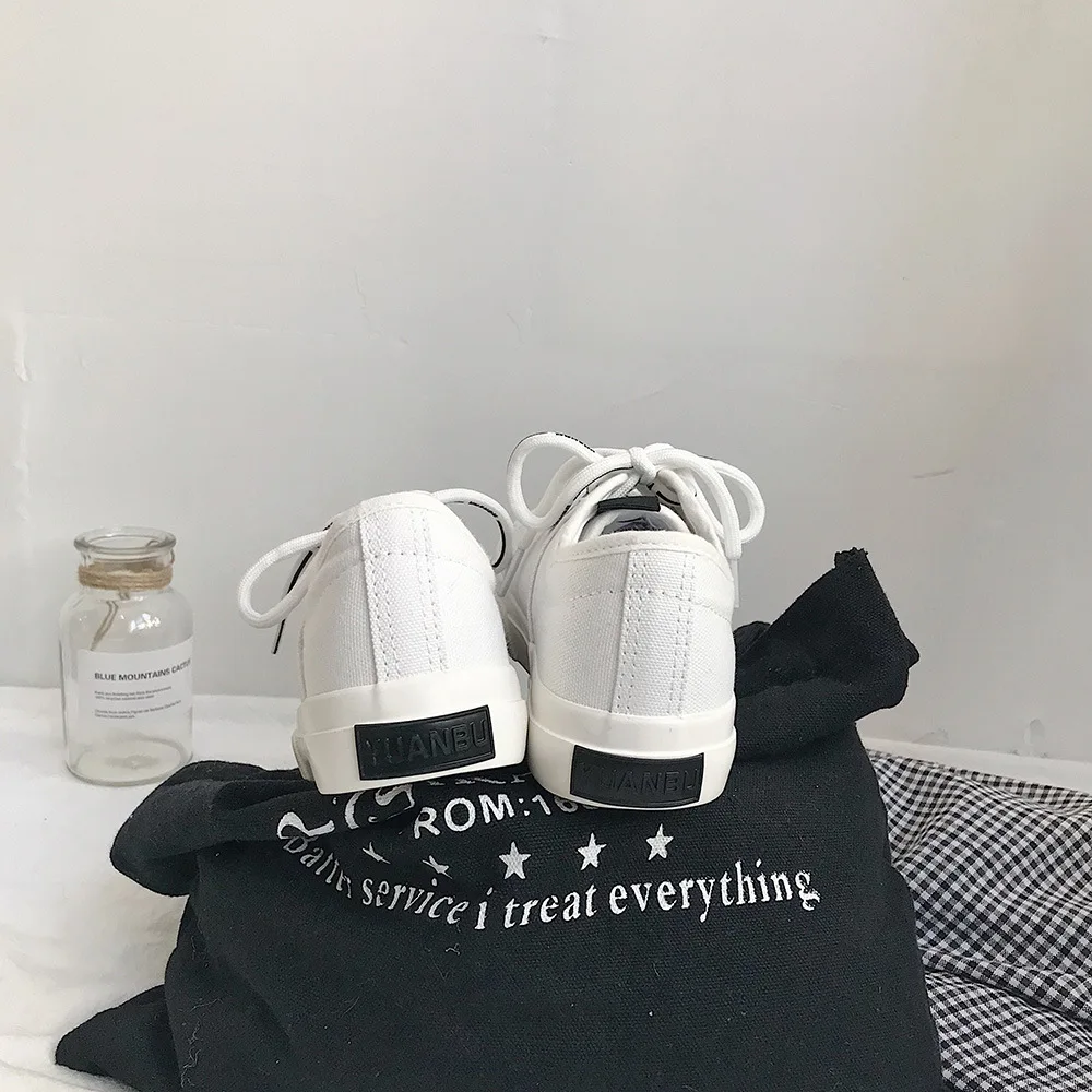 

Yuan bu Shoe 2019 New Style Spring And Autumn Low Top Solid Color Open Laugh Canvas Shoes Student Hand Painting MacBook Shoe
