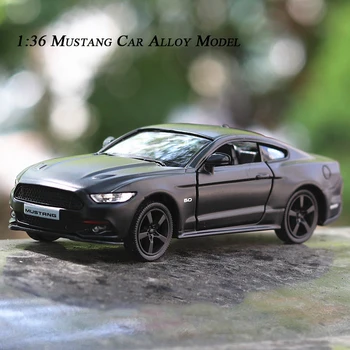 

Genuine 1:36 High Imitation Alloy Model Car Simulation model Matte Mustang Pull Back Retro Car Toy 2 Open Door Toy