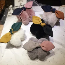 Женские зимние наушники, повязка на голову из искусственного меха, теплые плюшевые вечерние наушники для ушей, теплые наушники для ушей