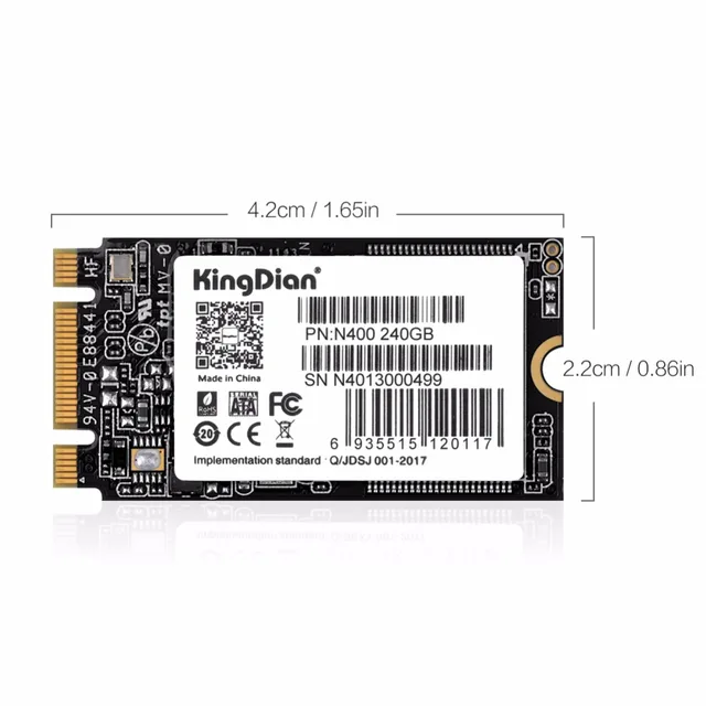 KingDian 128GB 256GB 512GB 1TB 2TB ssd m2 2242 NGFF M2 SSD SATA 