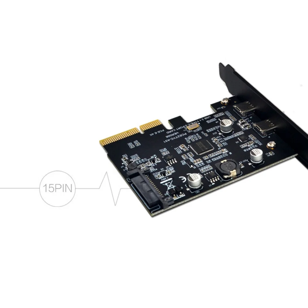 usb 3,0 pci-e express 10 Гбит/с PCI Express X4 X8 X16 PCI-E для двух USB 3,1 type-C адаптер карта расширения usb pci видеокарта