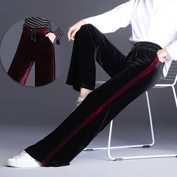 

Winter Flat Black Loose Warm Pants Women Sport Running Sports Casual Ladies Long Plus Size Pants Joggers Elastic Waist Cotton