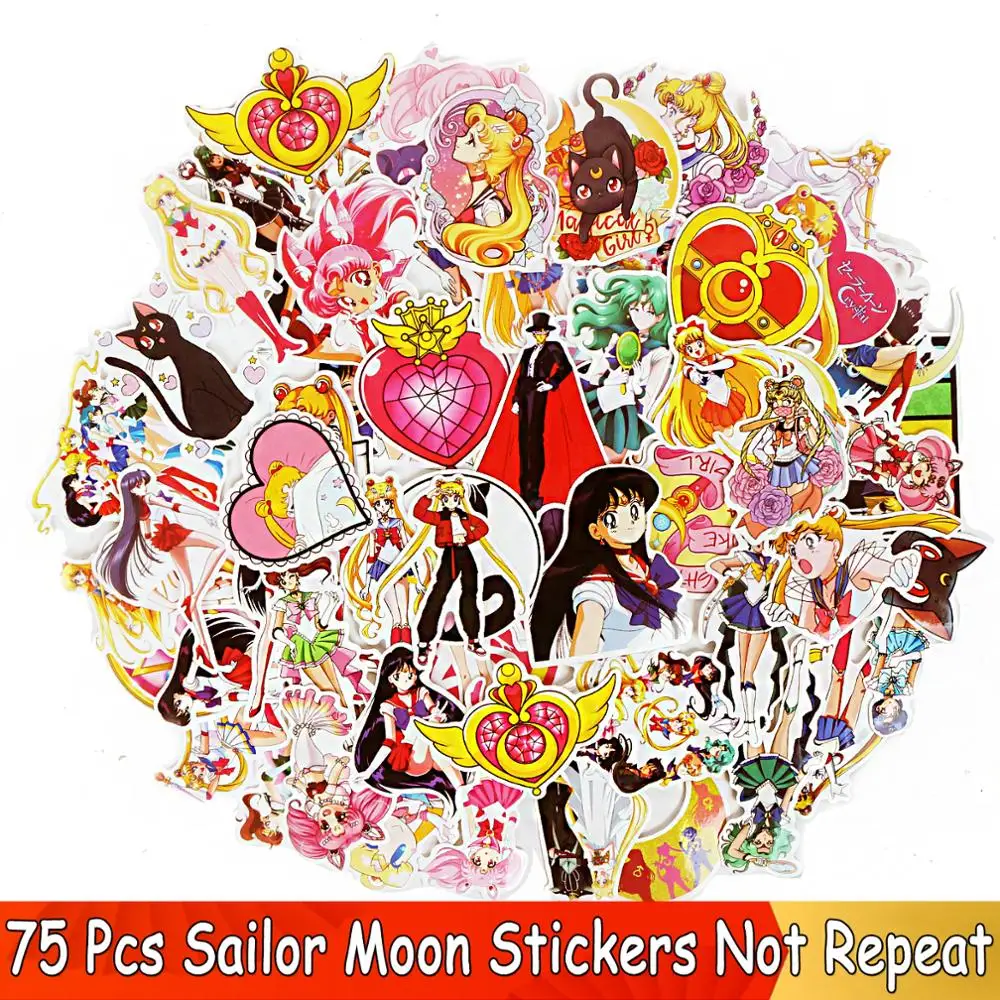 Наклейки для девочек JDM 75 шт./лот Kawaii Sailor Moon аниме стикер телефона скрапбукинга