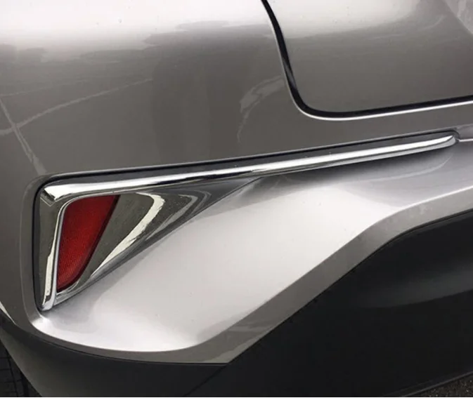 2 шт. для Toyota C-HR CHR- автомобильный хромированный Стайлинг абс задний противотуманный светильник, наклейки, Внешнее украшение, авто аксессуары