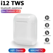 I12 TWS Bluetooth 5,0 Наушники Беспроводные спортивные наушники сенсорные наушники pk i11 i12 i7s i20 i60 i30