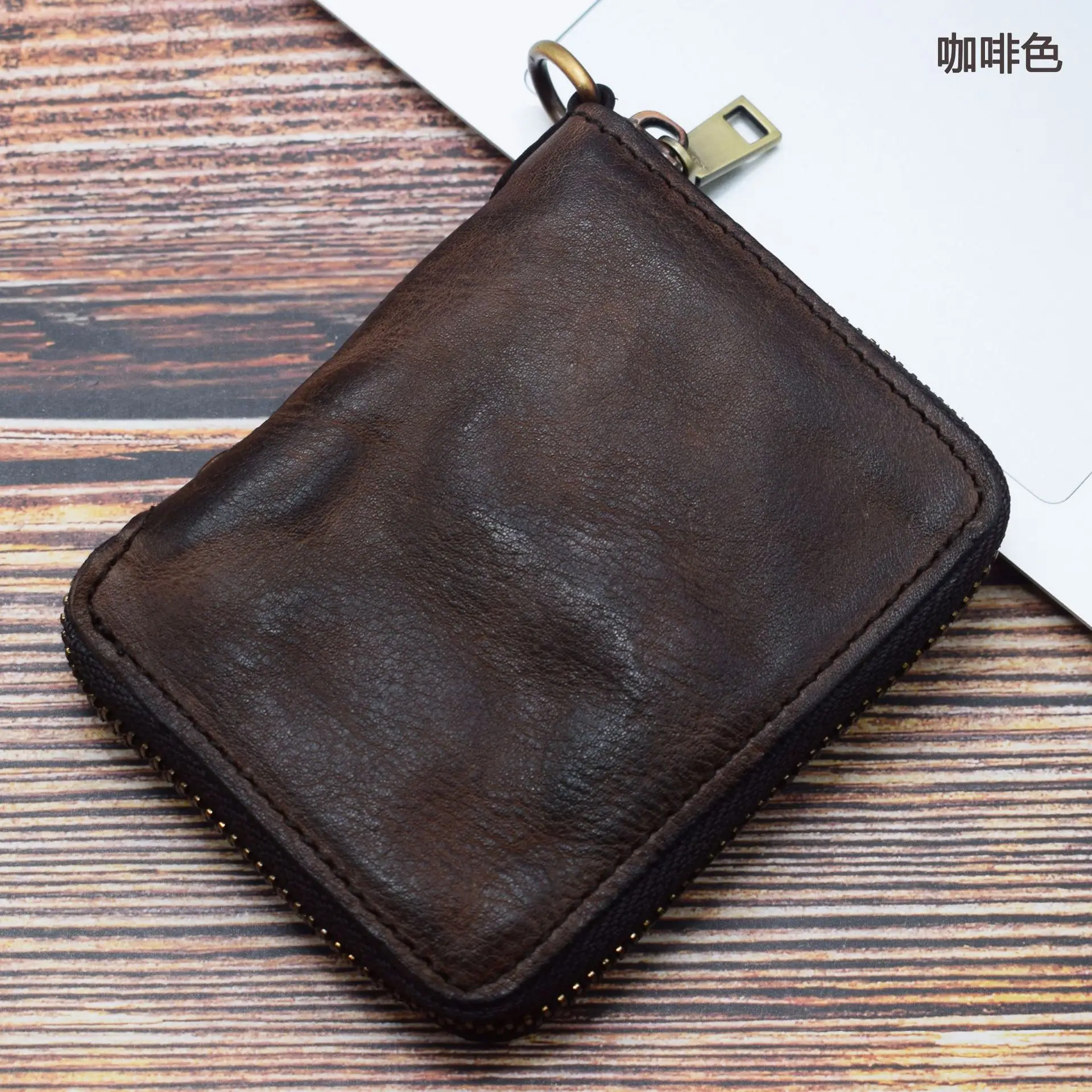 Genuine Leather Men Wallet Vintage Cowhide Coin Pocket Card