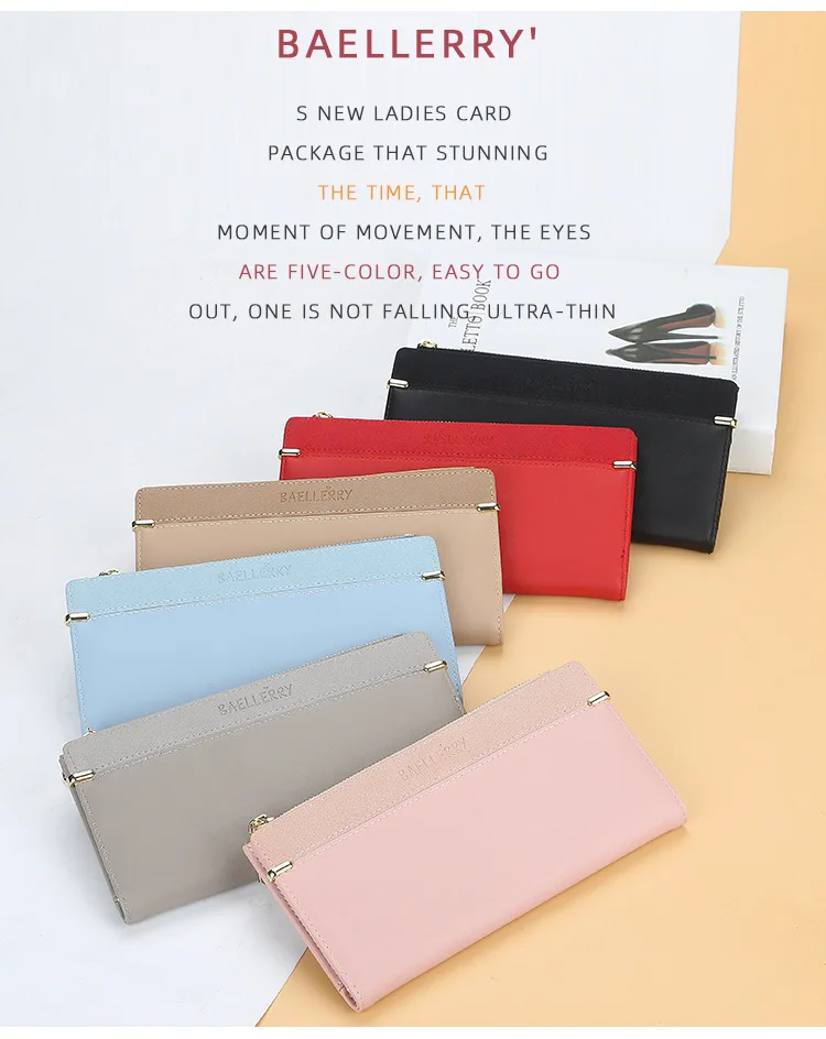 Designer Women Wallet Long Clutch Coin Purse Pu Leather Wallets For Women Purses Card Holder cartera mujer WWS308