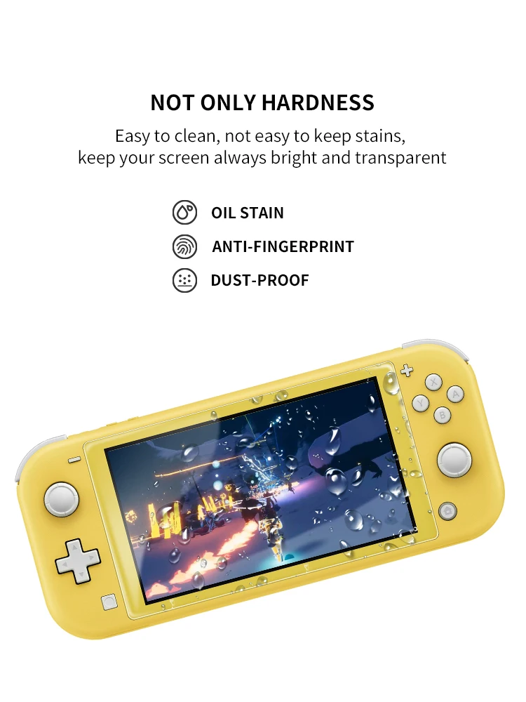 DATA FROG Displayschutzfolie aus gehärtetem Glas für Switch Lite, HD klare, kratzfeste Schutzfolie – Detail 7