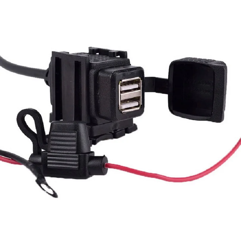 Mounted Motorcycle Dual USB Charger Adapter 5V 3.1A Smart Charging
