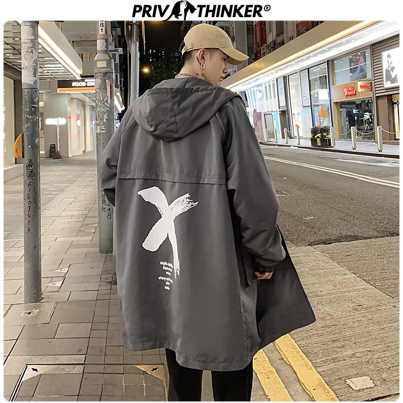 Privathinker 2020 Мужская ветровка с капюшоном Осенняя Куртка карго карманами мужская