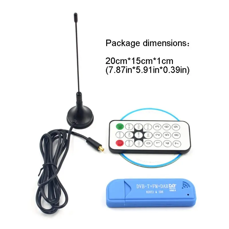 USB 2,0 цифровой DVB-T ТВ тюнер приемник Стик SDR+ DAB+ FM HD tv RTL2832U+ R820T2