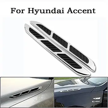 

a pair Car Hood Front Side Decoration Auto Air Intake Flow Sticker Shark Gills Styling for Hyundai Accent car styling