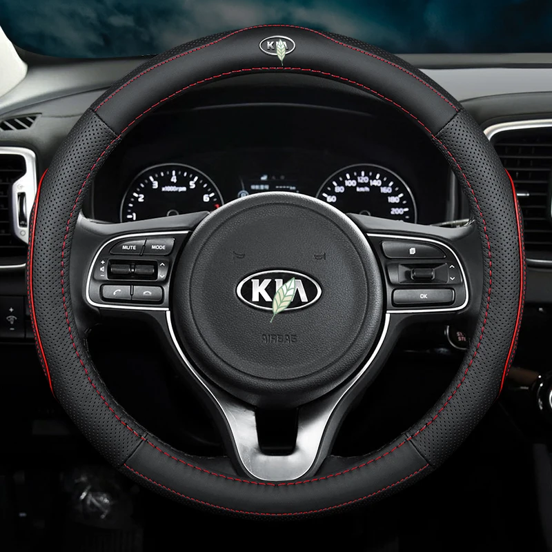 Чехол на руль из натуральной кожи без запаха для Kia K2 K3 K4 K5 K9 Sportage Forte Optima KX3 KX5 KX7