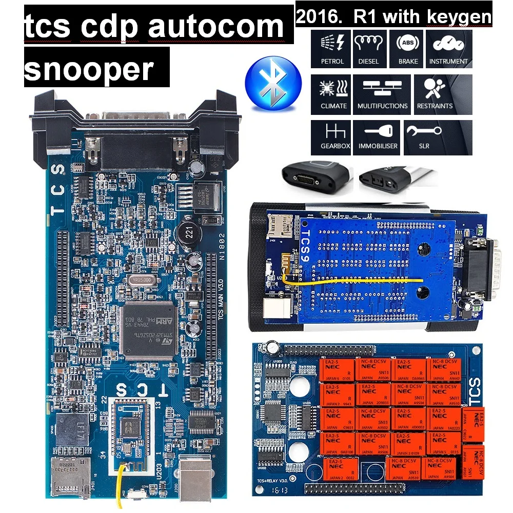 OBD2 автоматический диагностический инструмент VD TCS VCI Pro Plus для Autocome snooper,1 с keygen Bluetooth TCS pro для delphis ds150e