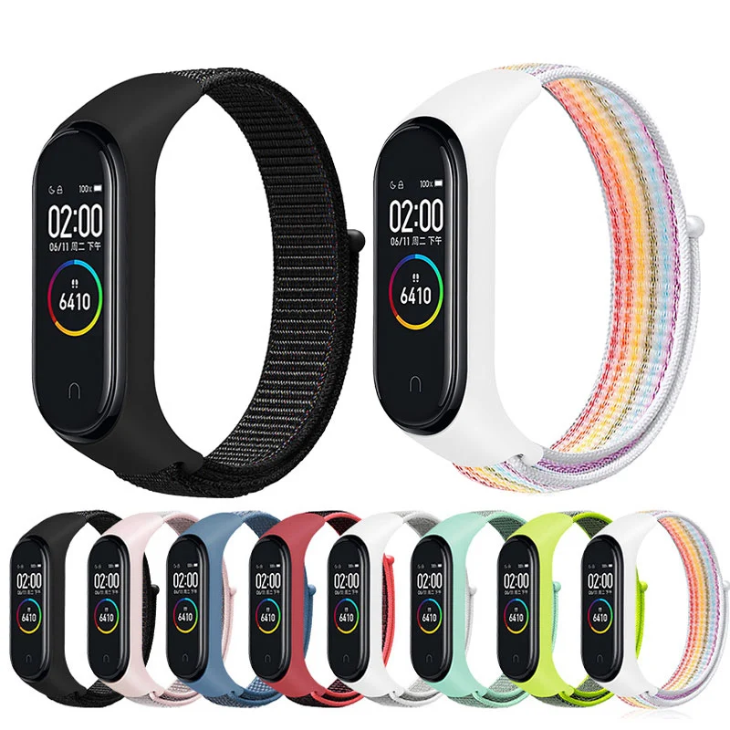 Цветной нейлоновый ремешок для Xiaomi Mi band 4 3 браслет Miband сменный дышащий