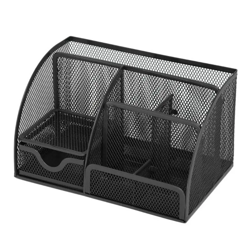 

Multi-function Metal Mesh Desk Pen Pencil Holder Organizer Container Box Office