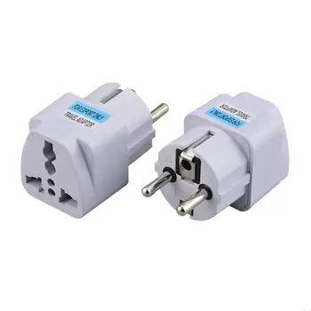 

250V 10A Universal UK/US/EU/AU to EU Europ 2 Pin Germany France South Korea KR Round Socket Travel Power Plug Adapter Wholesale