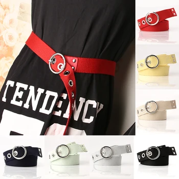 

Casual Fashion Canvas Women's Belt Waistband Cummerbund Belt Hollow Out Adjustable Woman Belt Dress Jean Pant Accessories
