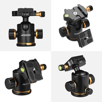 

Andoer Aluminium Alloy Panoramic Tripod Ball Head Ballhead Mount Adapter 360° Rotating with Quick Release Plate 3kg/6.6lbs Load