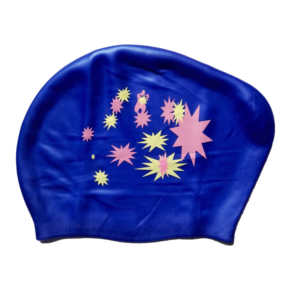 Dark Blue Дайвинг Женская мода силикон для взрослых шапочка для плавания эластичная водонепроницаемая Спортивная Легкая длинная шапка для волос бассейн защита ушей - Цвет: Dark Blue