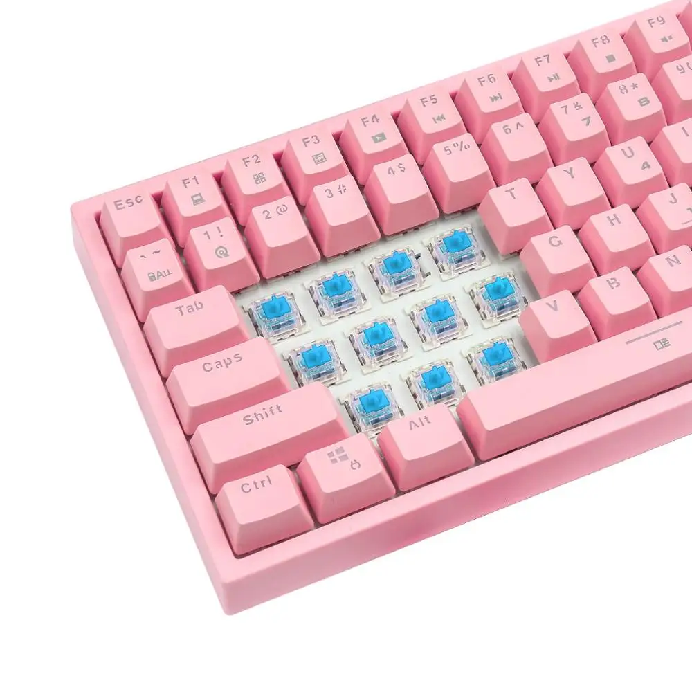 Tenkeyless Mechancial Keyboard , 84 Keys RGB Backlight Wired Switch Keyboard for Typing Gaming ,Pink