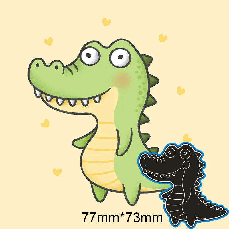 New Metal Cutting Dies Baby Crocodile For Card DIY Scrapbooking stencil Paper Craft Album template 77*73mm | Дом и сад